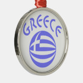ギリシャ国旗の球体 メタルオーナメント (右)