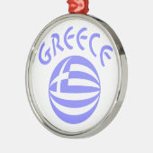 ギリシャ国旗の球体 メタルオーナメント (左)