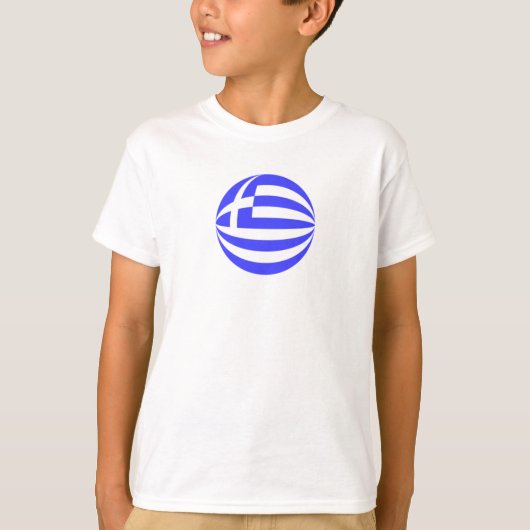ギリシャ国旗の球体 Tシャツ (正面)