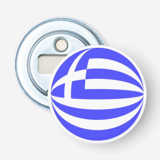 ギリシャ国旗の球 栓抜き (正面)