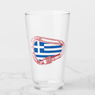 ギリシャ国旗の登山カラビナー タンブラーグラス