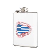 ギリシャ国旗の登山カラビナー フラスク (左)