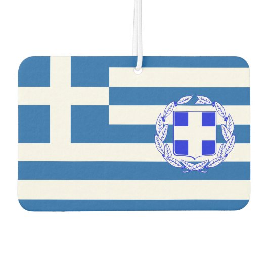 ギリシャ国旗の紋章 カーエアーフレッシュナー (正面)