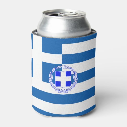 ギリシャ国旗の紋章 缶クーラー (缶正面)