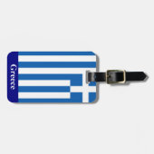ギリシャ国旗の荷物タグ(奥に住所を追加) ラゲッジタグ (正面横)
