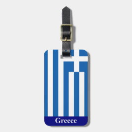 ギリシャ国旗の荷物タグ（奥に住所を追加） ラゲッジタグ
