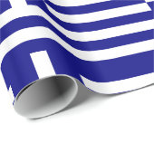 ギリシャ国旗の青い白ストライプ色と十字 ラッピングペーパー (ロールコーナー)