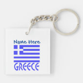 ギリシャ国旗の青の個人設定 キーホルダー (裏面)