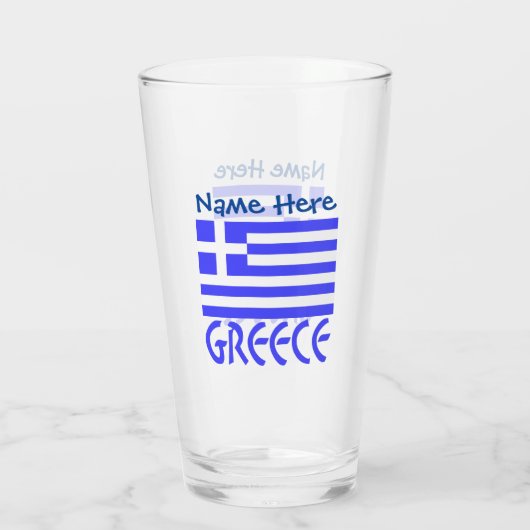 ギリシャ国旗の青の個人設定 タンブラーグラス (裏面)