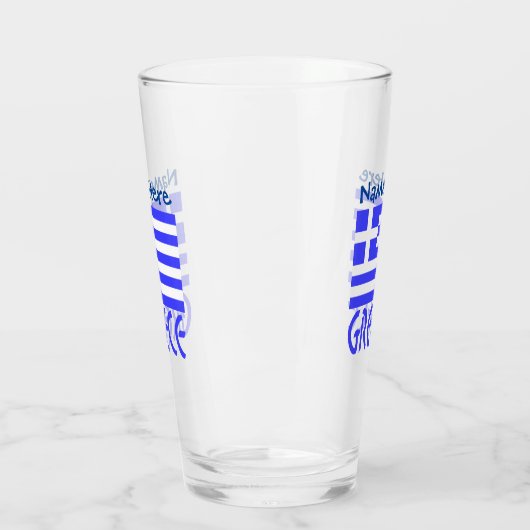 ギリシャ国旗の青の個人設定 タンブラーグラス (左)