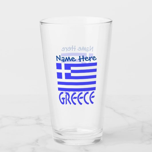 ギリシャ国旗の青の個人設定 タンブラーグラス (正面)