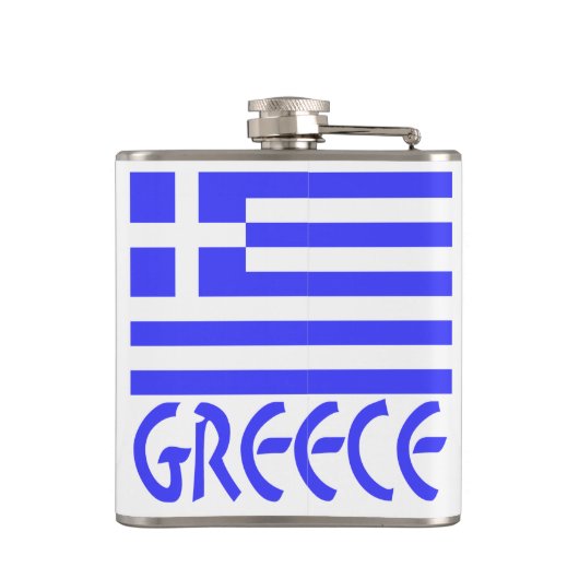 ギリシャ国旗の青の個人設定 フラスク (裏面)