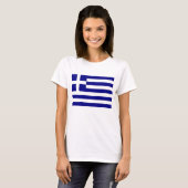 ギリシャ国旗を持つ女性Tシャツ Tシャツ (正面フル)