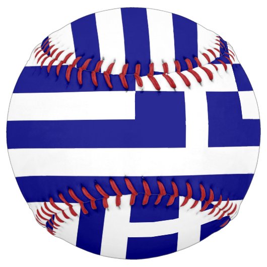 ギリシャ国旗を持つ愛国的なソフトボール ソフトボール (裏面)