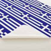 ギリシャ国旗を持つ愛国的シェルパ毛布 シェルパブランケット (3/4)