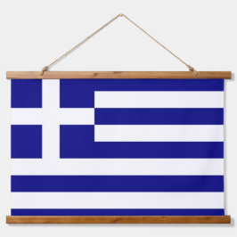 ギリシャ国旗を掲げたウォールタペストリー 吊り下げ型タペストリー