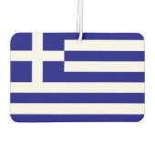ギリシャ国旗を掲げたカーエアーフレザー カーエアーフレッシュナー (裏面)