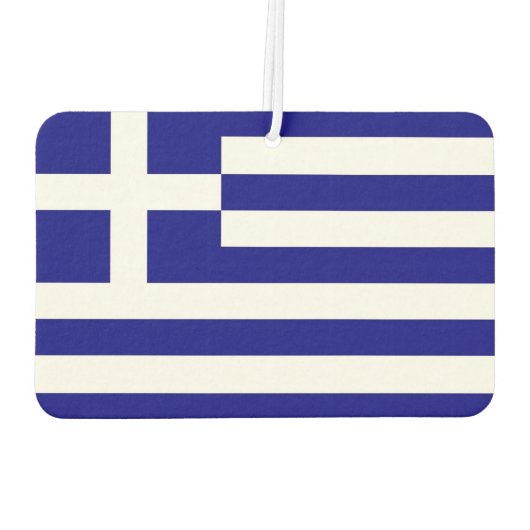 ギリシャ国旗を掲げたカーエアーフレザー カーエアーフレッシュナー (裏面)