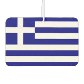 ギリシャ国旗を掲げたカーエアーフレザー カーエアーフレッシュナー (正面)