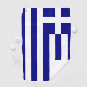 ギリシャ国旗を掲げたゴルフタオル ゴルフタオル (インサイチュ)
