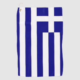 ギリシャ国旗を掲げたゴルフタオル ゴルフタオル