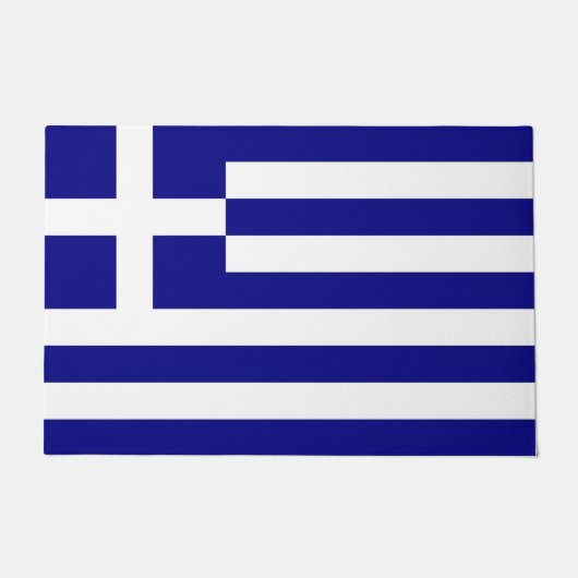 ギリシャ国旗を掲げたドアマット ドアマット (正面)
