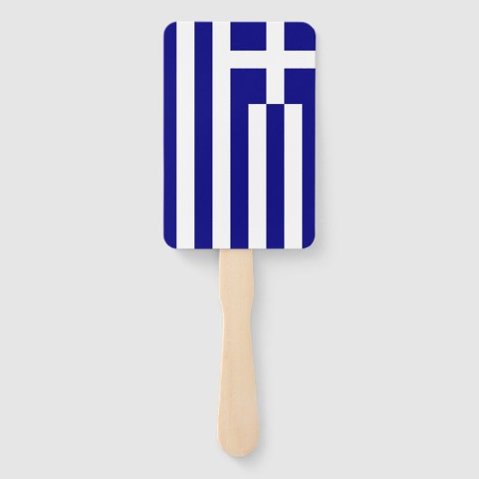 ギリシャ国旗を掲げたハンドファンのセット ハンドファン (裏面)