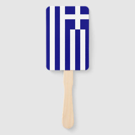 ギリシャ国旗を掲げたハンドファンのセット ハンドファン