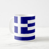 ギリシャ国旗を掲げたマグカップ コーヒーマグカップ (正面左)