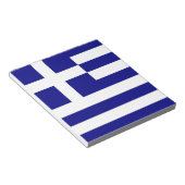 ギリシャ国旗を掲げたメモ帳 ノートパッド (アングル)