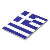 ギリシャ国旗を掲げたメモ帳 ノートパッド (回転)
