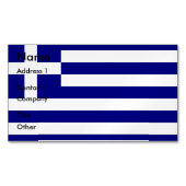 ギリシャ国旗を掲げた名刺マグネット マグネット名刺 (正面)