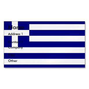 ギリシャ国旗を掲げた名刺マグネット マグネット名刺