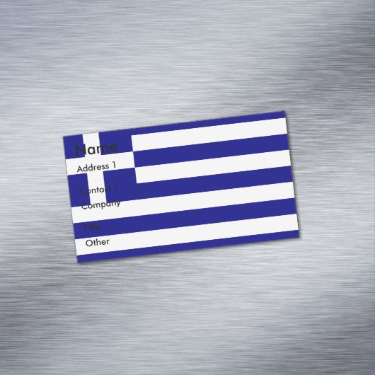 ギリシャ国旗を掲げた名刺マグネット マグネット名刺 (インサイチュ)