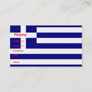 ギリシャ国旗を掲げた名刺 名刺