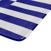 ギリシャ国旗を掲げた小さなガラス板 カッティングボード (角)