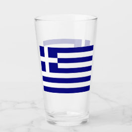 ギリシャ国旗を掲げた愛国的なガラス杯 タンブラーグラス