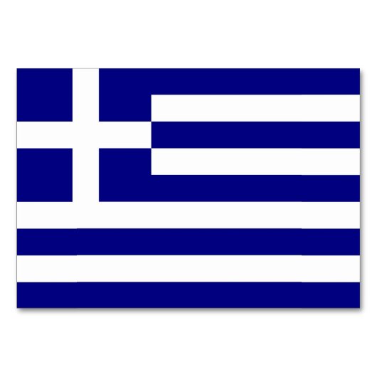 ギリシャ国旗を掲げた愛国的なテーブルカード テーブルナンバー (裏面)