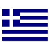 ギリシャ国旗を掲げた愛国的なテーブルカード テーブルナンバー (正面)