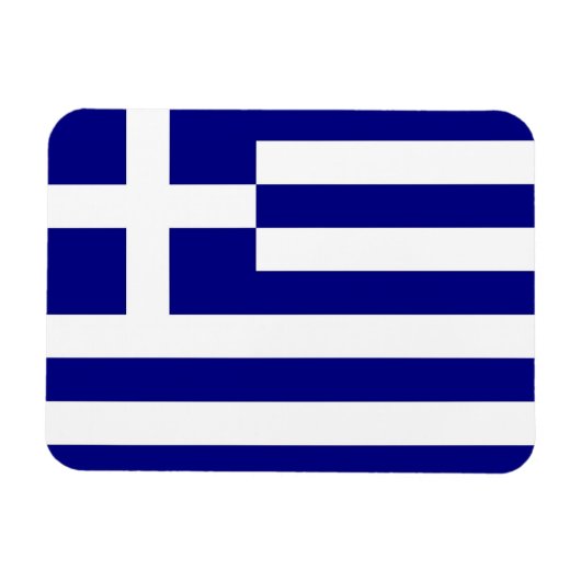 ギリシャ国旗を掲げた愛国的なフレキシブル磁石 マグネット (横)