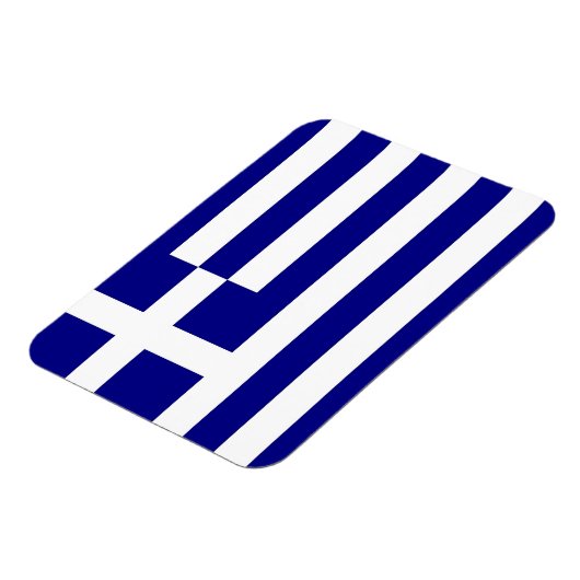 ギリシャ国旗を掲げた愛国的なフレキシブル磁石 マグネット (左側)