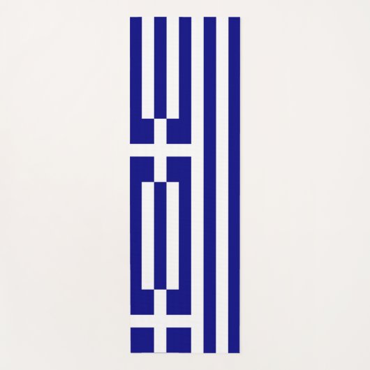 ギリシャ国旗を掲げた愛国的なヨガマット ヨガマット (正面)