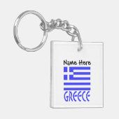 ギリシャ国旗カスタマイズ商品 キーホルダー (正面左)