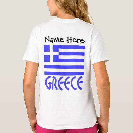 ギリシャ国旗カスタマイズ商品 Tシャツ (裏面)