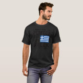 ギリシャ国旗ギリシャ伝統ギリシャのルーツ Tシャツ (正面フル)