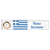 ギリシャ国旗ギリシャ愛国者 デスクネームプレート (正面)