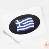 ギリシャ国旗ステッカー 楕円形シール (封筒)