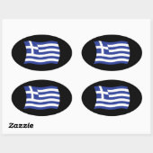 ギリシャ国旗ステッカー 楕円形シール (シート)