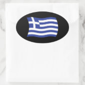 ギリシャ国旗ステッカー 楕円形シール (バッグ)
