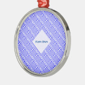 ギリシャ国旗タイル模様の丸型オリジナル装飾 メタルオーナメント (左)